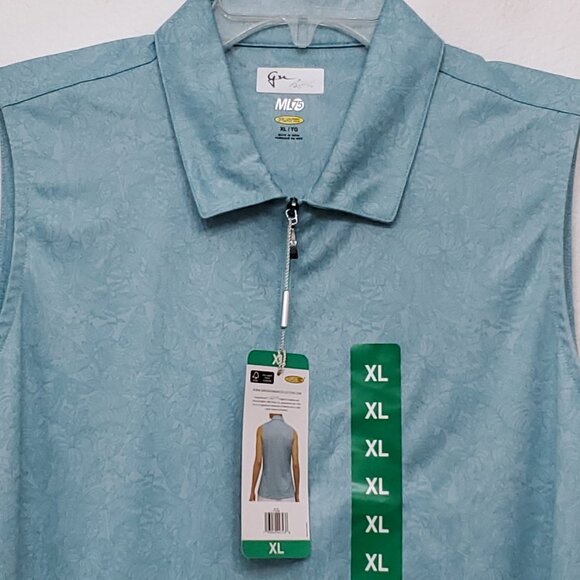 Greg Norman Women's Ml75 Play Dry Golf Tennis Pickleball Blue Zip Polo Top XL - Picture 5 of 14